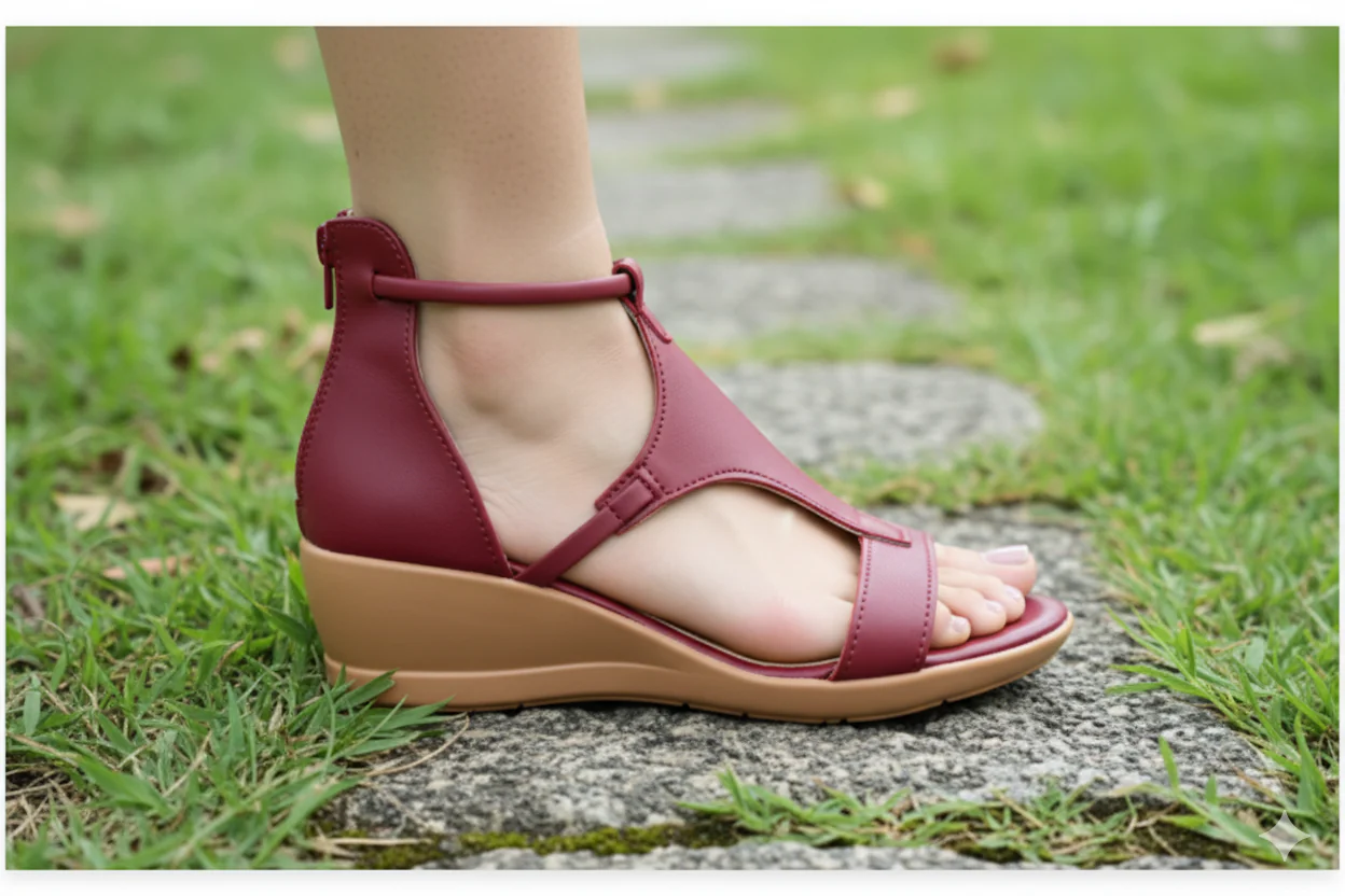 Heidi-Mode | Bequeme Orthopädische Keilsandalen für Damen Lässige Keilsandalen Aus Leder mit Fußgewölbeunterstützung - Image 2