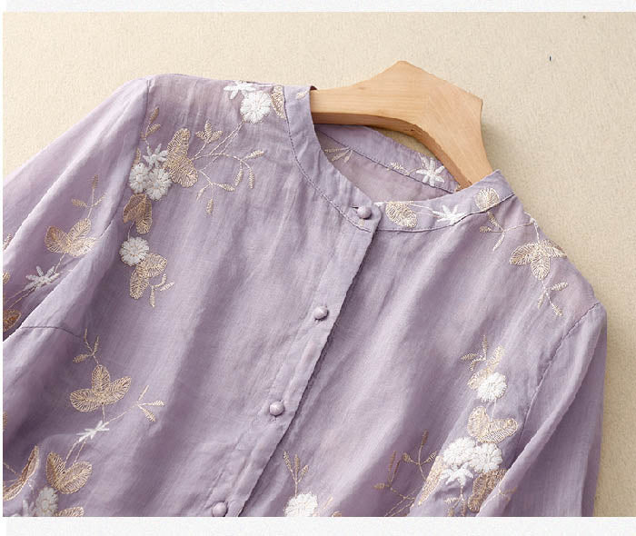 Heidi-Mode | Bestickte Baumwoll Leinen Bluse - Image 5