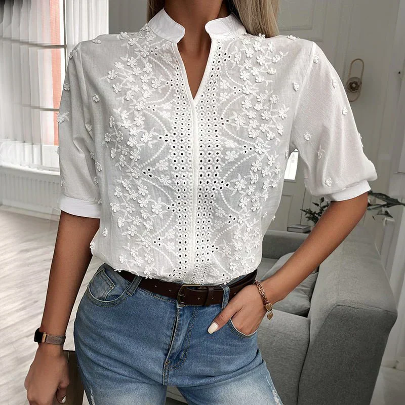 Heidi-Mode | Bestickte Baumwollbluse - Image 2