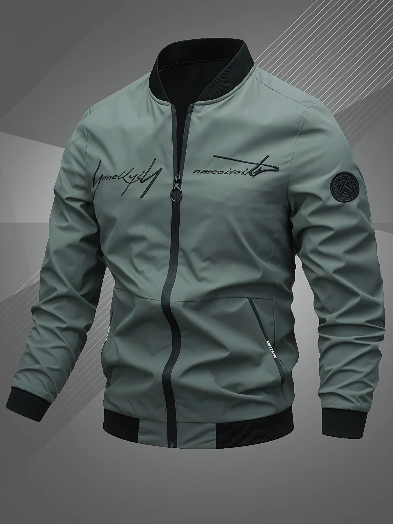Heidi-Mode | Buchstaben gestickte Bomberjacke für Herren - Image 4