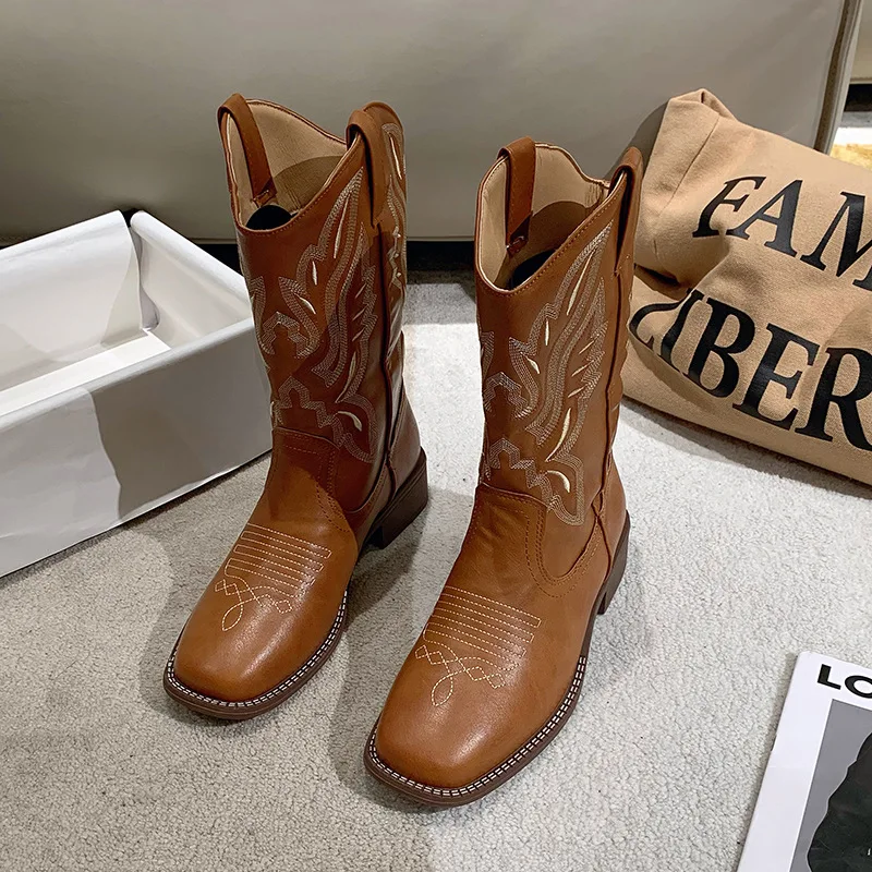 Heidi-Mode | Bestickte Cowboystiefel Aus Leder für Damen - Image 7