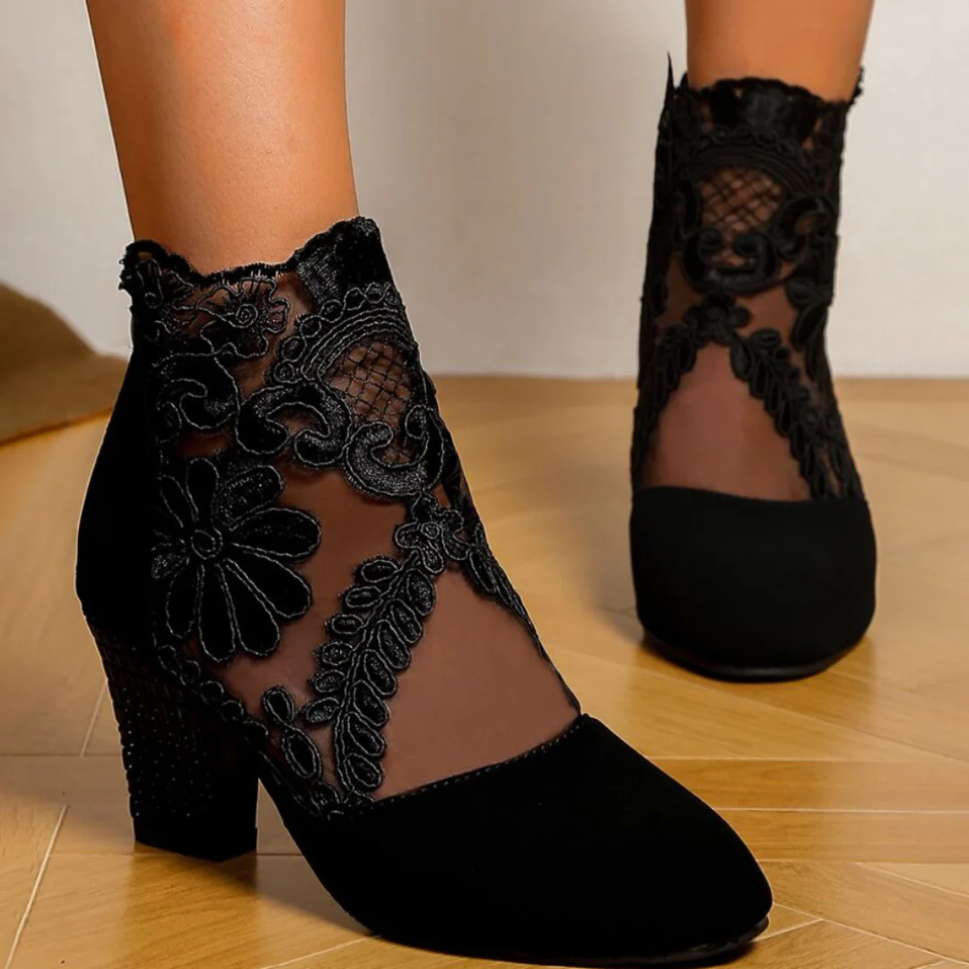 Heidi-Mode | Bestickte High-Heel-Stiefel - Trendy Footwear - Image 6
