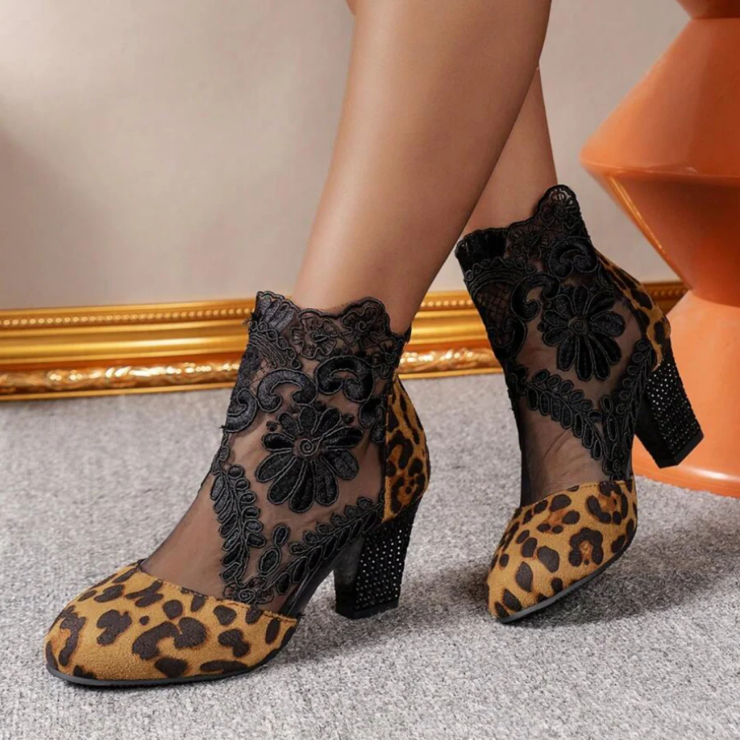 Heidi-Mode | Bestickte High-Heel-Stiefel - Trendy Footwear - Image 7