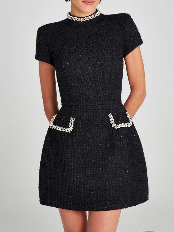 Heidi-Mode | Besticktes Tweed Minikleid für Frauen - Image 6