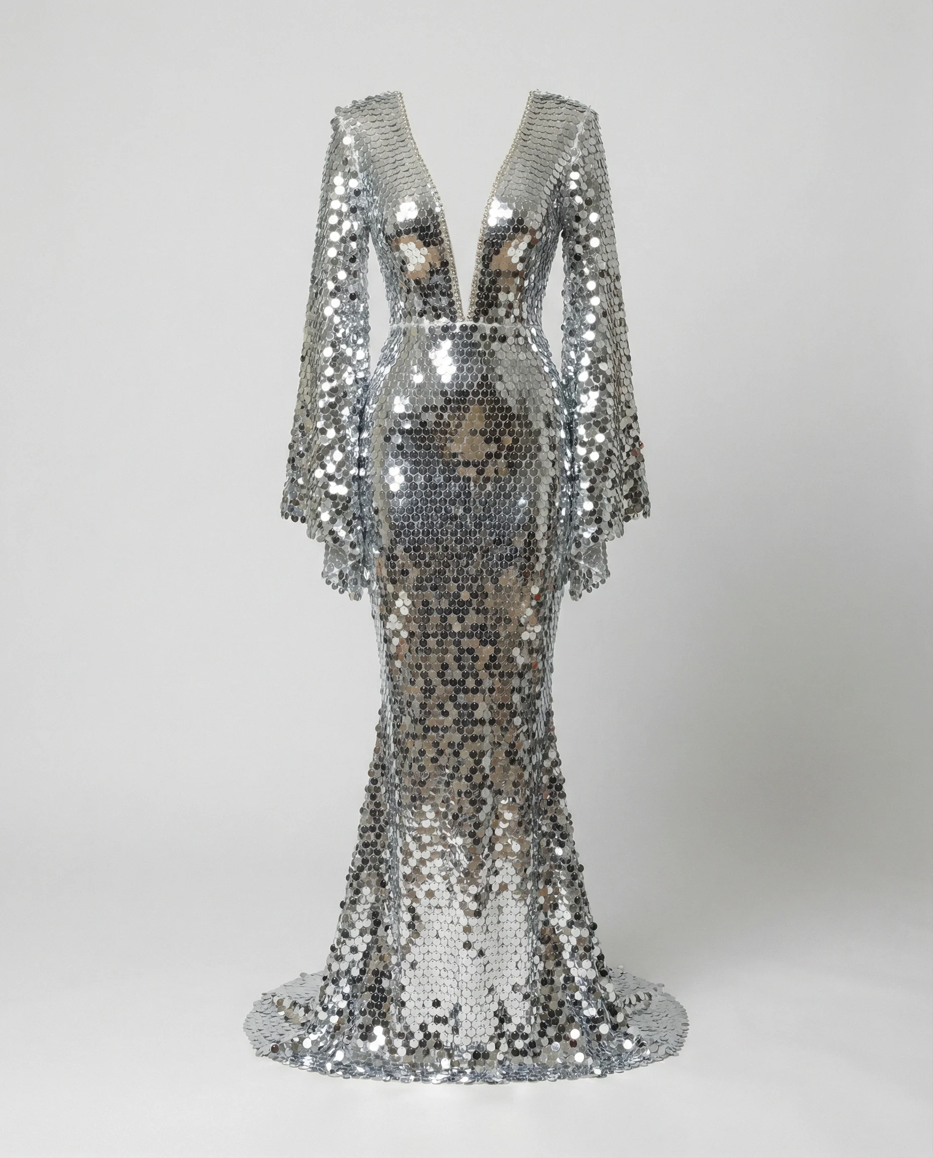 Bezauberndes Pailletten-Abendkleid mit Silber-Cover für Partys Heidi-Mode - Image 5