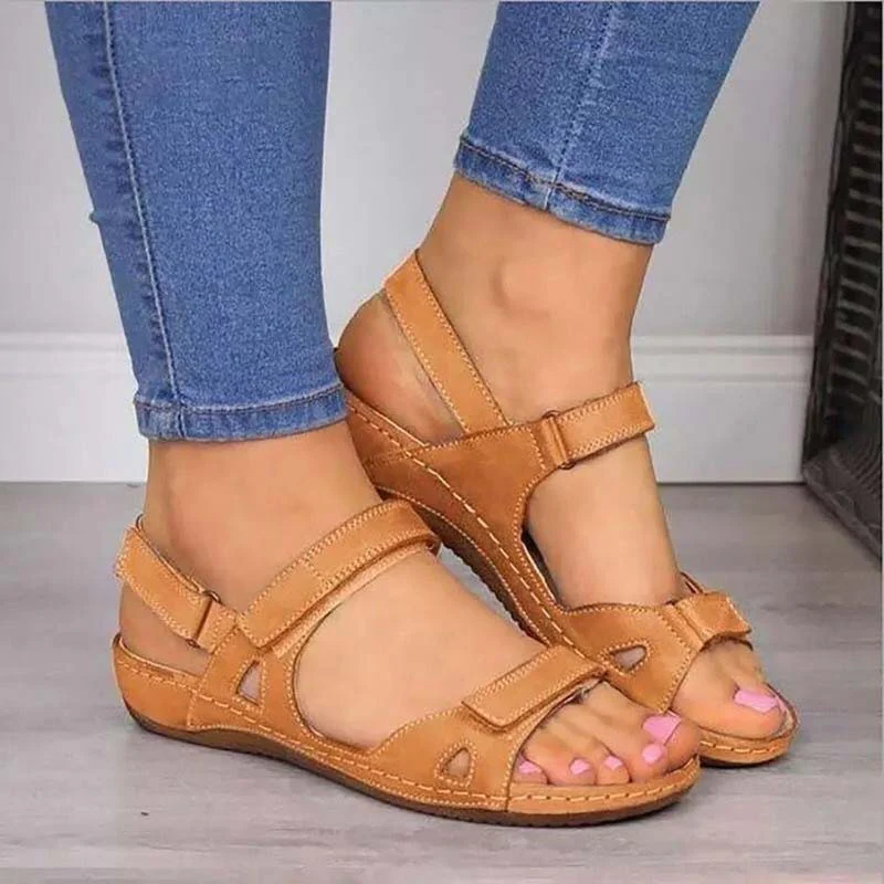 Heidi-Mode | Bliss Clark Orthopädische Sommersandalen mit Klettverschluss für Frauen - Image 4