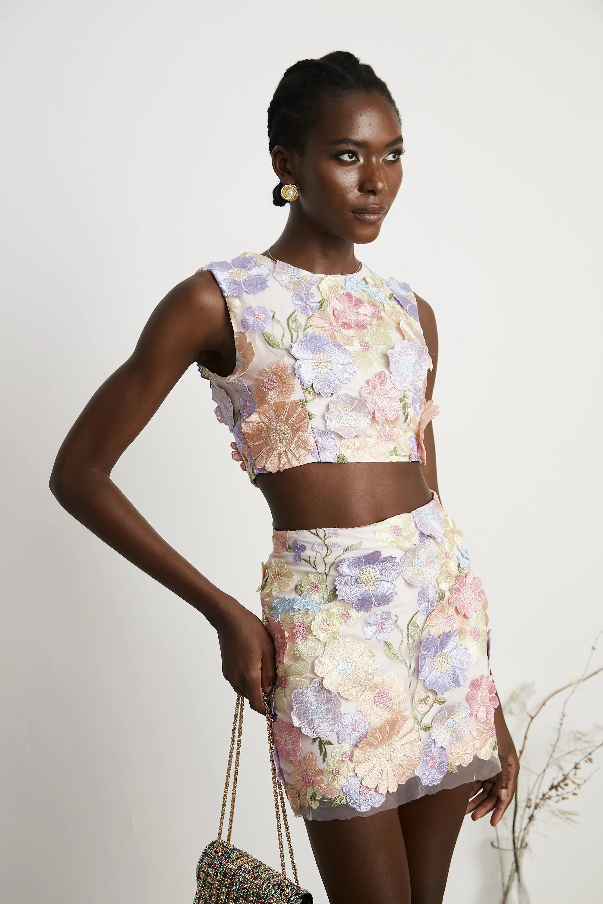 Heidi-Mode | Petal Besticktes Top & Rock Passendes Set - Image 6