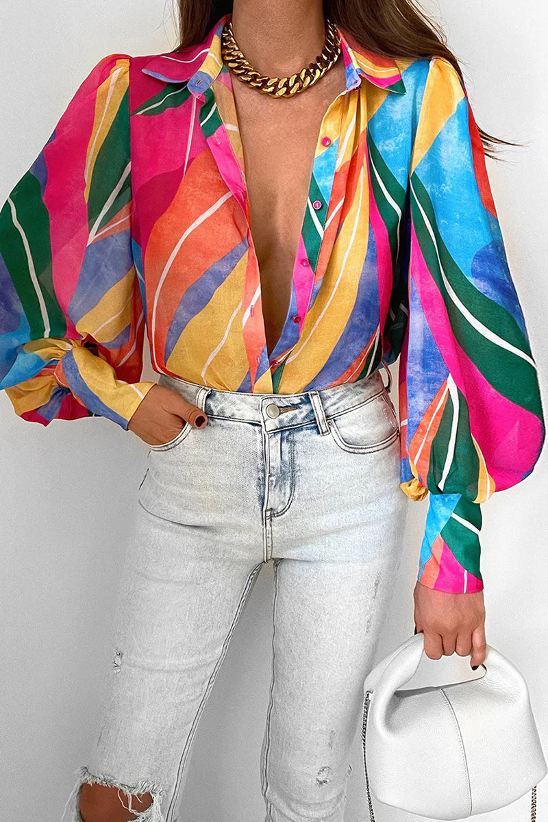 Heidi-Mode | Blumenbluse mit Puffärmeln für Damen - Image 12