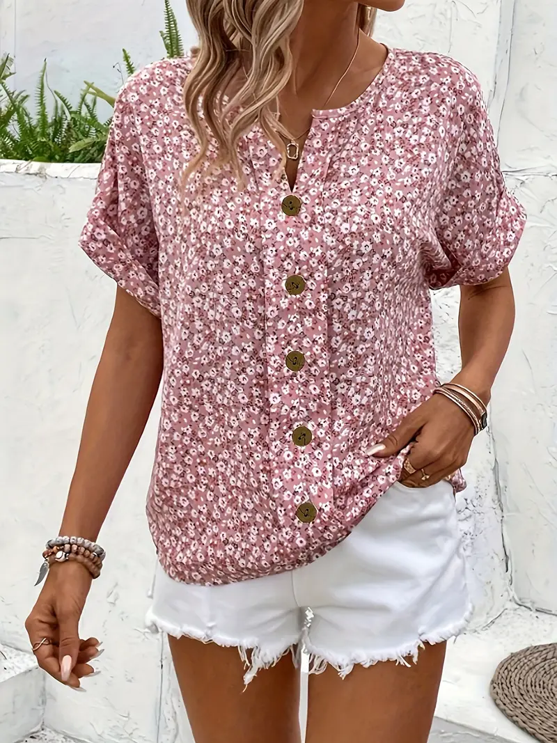 Heidi-Mode | Florale Knopf-Bluse - Image 2