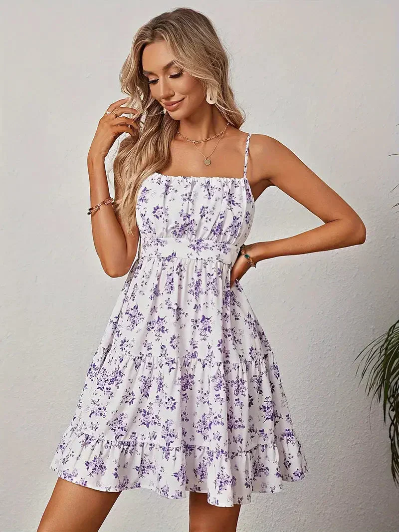 Heidi-Mode | Blumenkleid, Mini, Spaghettiträger, Sommerkleid, Festkleid - Image 3