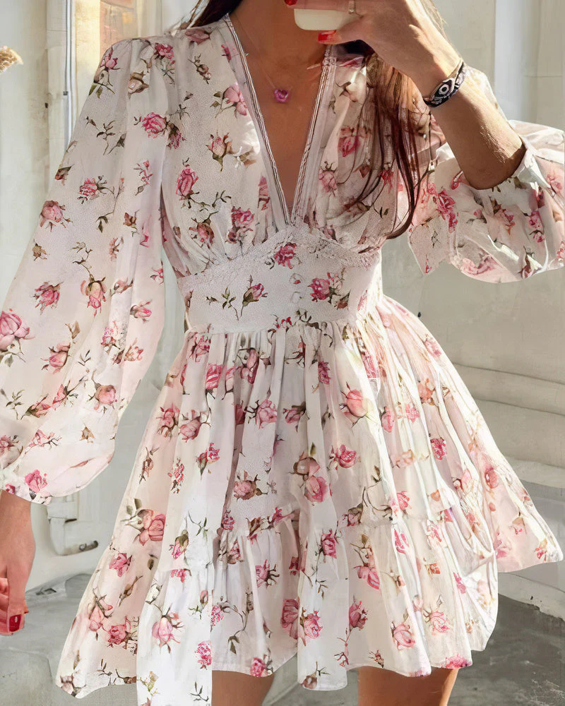Heidi-Mode | Blumiges Sommerkleid mit Langen Ärmeln für Damen - Image 2