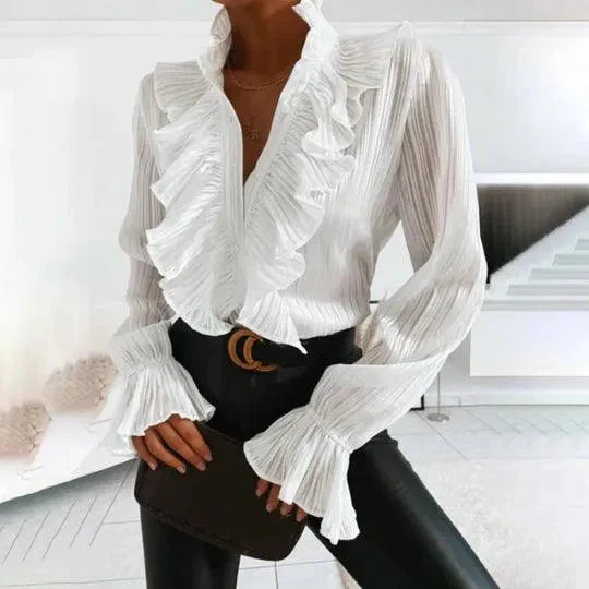 Heidi-Mode | Bluse mit Rüschen und Langen Ärmeln. - Image 3