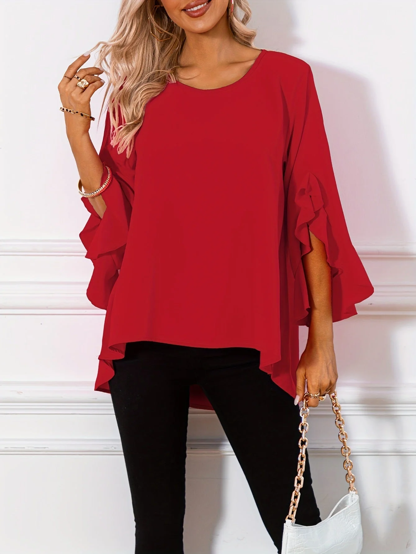 Heidi-Mode | Bluse mit Rundhalsausschnitt für Den Frühling - Image 10