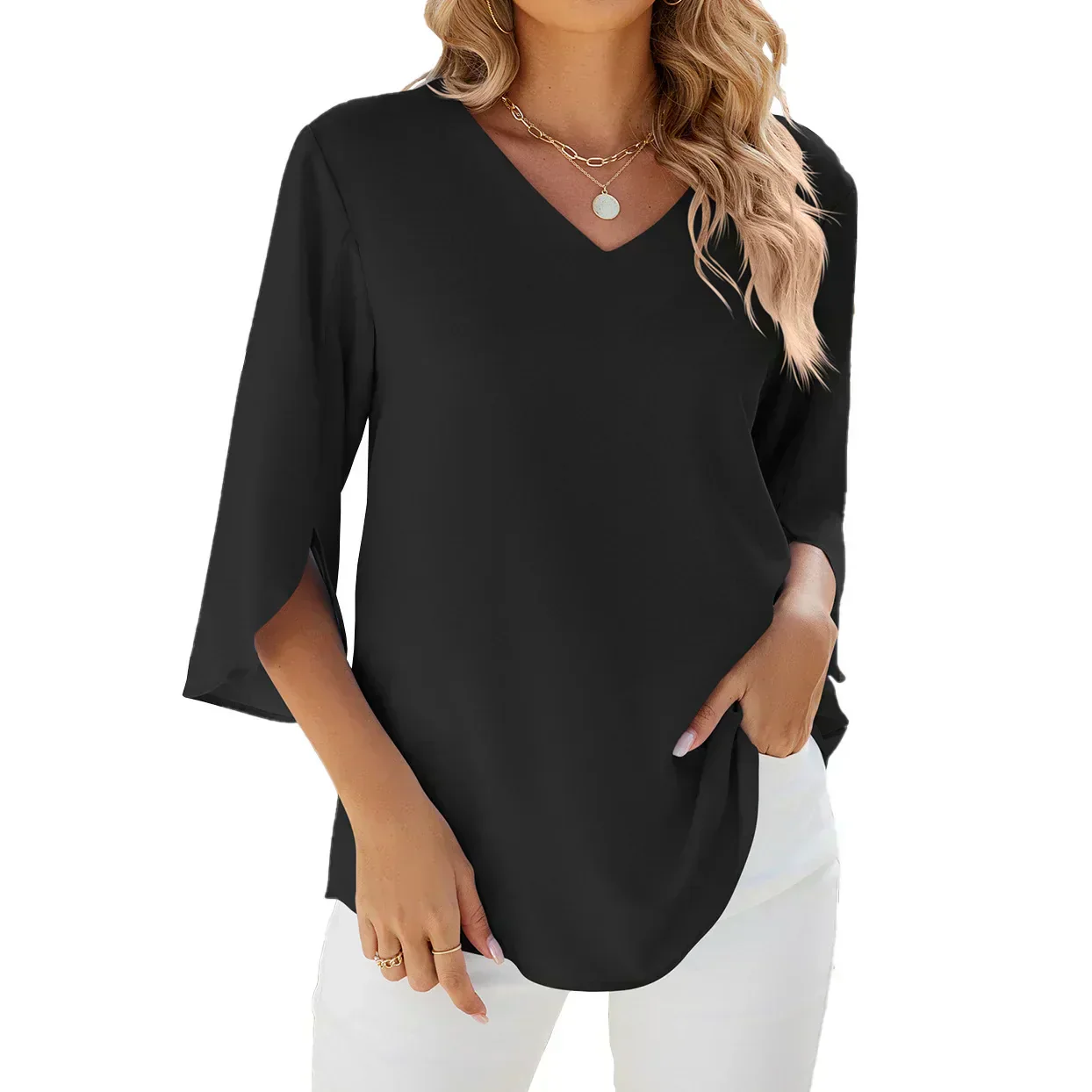 Heidi-Mode | Bluse mit V-Ausschnitt – Elegante und Vielseitige Wahl für Jeden Anlass - Image 6