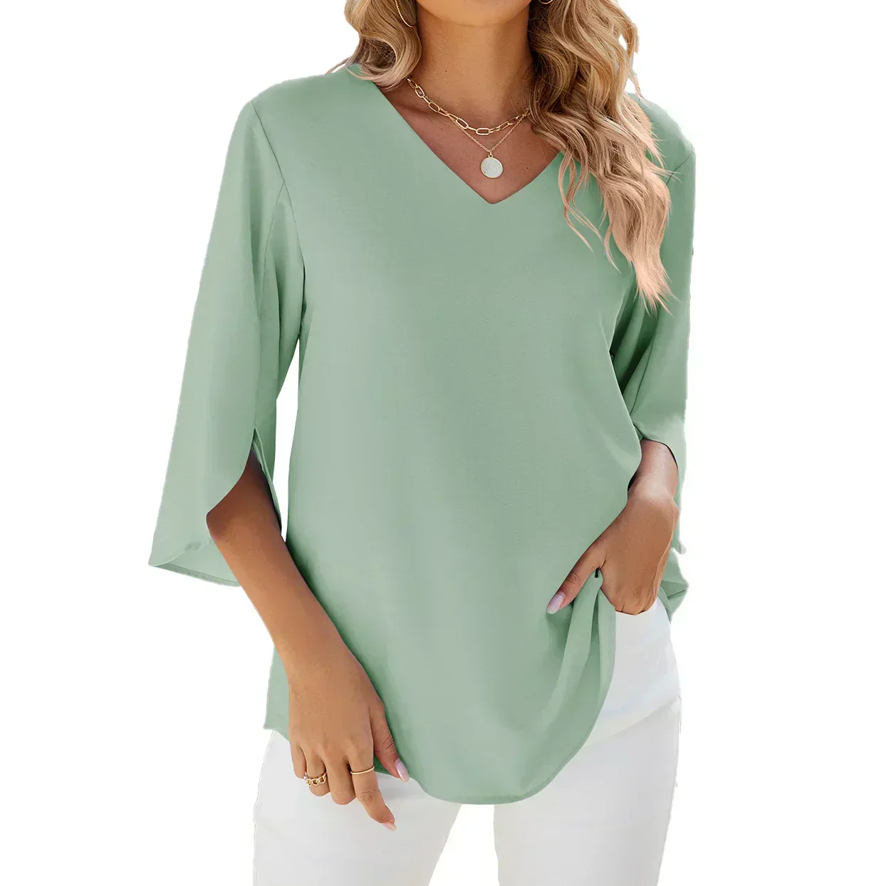 Heidi-Mode | Bluse mit V-Ausschnitt – Elegante und Vielseitige Wahl für Jeden Anlass - Image 8