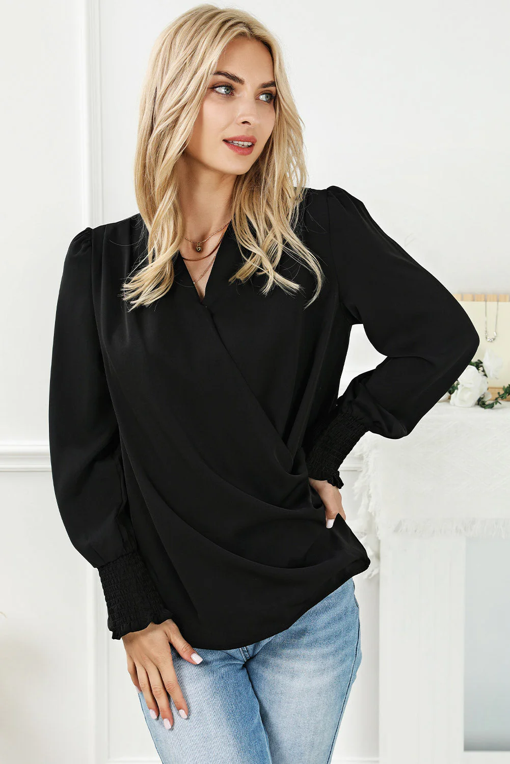Heidi-Mode | Bluse mit Wickelausschnitt für Frauen - Image 10
