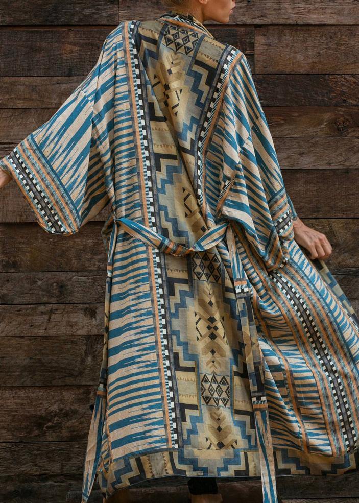 Heidi-Mode | Bohemian Blau Geometrisches Print Kleid - Image 2