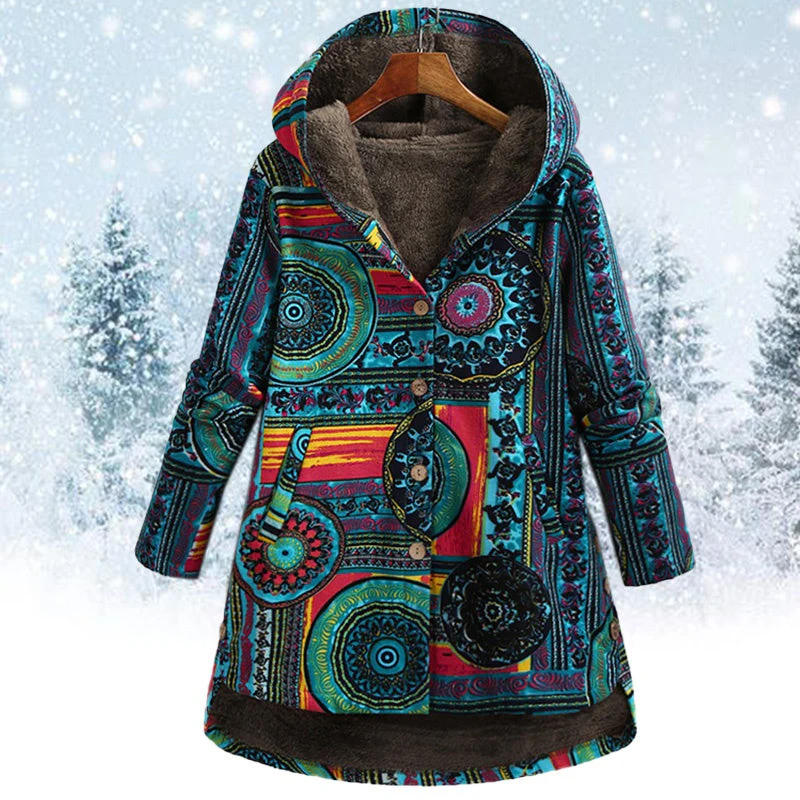 Heidi-Mode | Bohemian Wintermantel mit Blumenmuster - Image 3