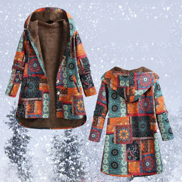 Heidi-Mode | Bohemian Wintermantel mit Blumenmuster - Image 4