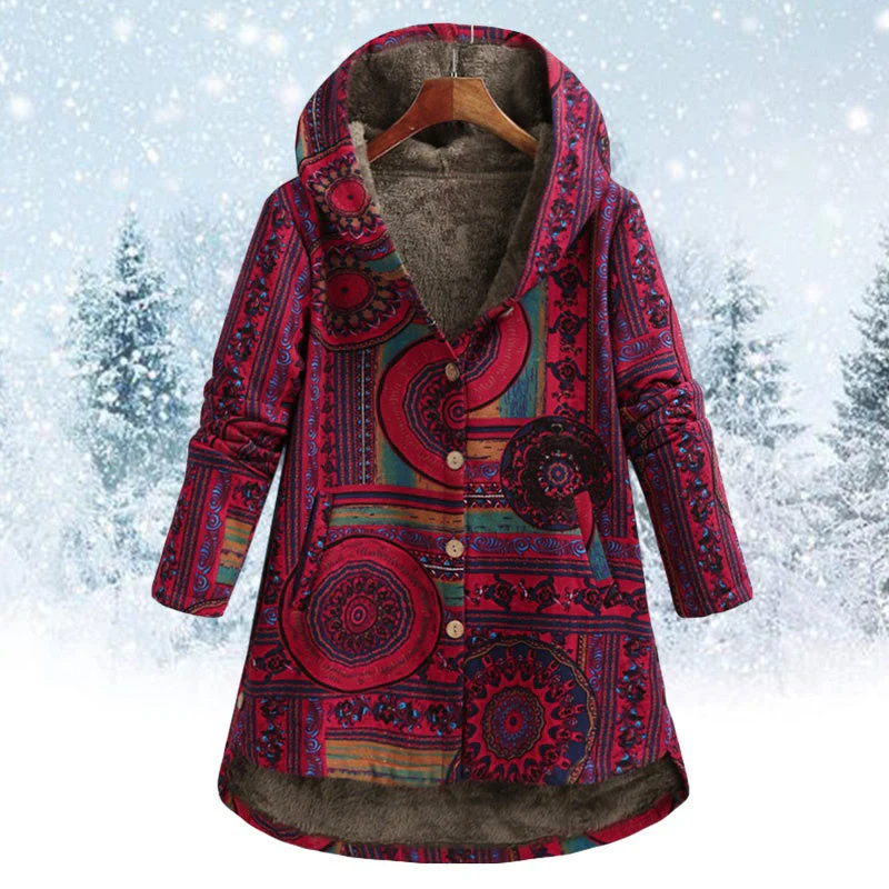 Heidi-Mode | Bohemian Wintermantel mit Blumenmuster - Image 6