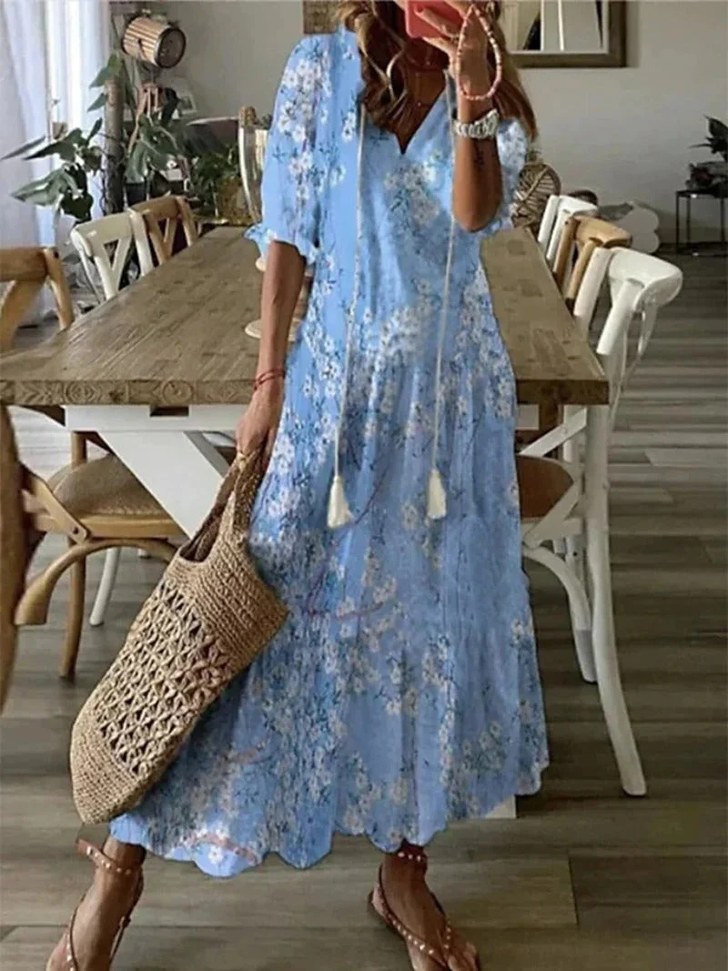Heidi-Mode | Boho Blumen Maxi Kleid für Damen - Image 3