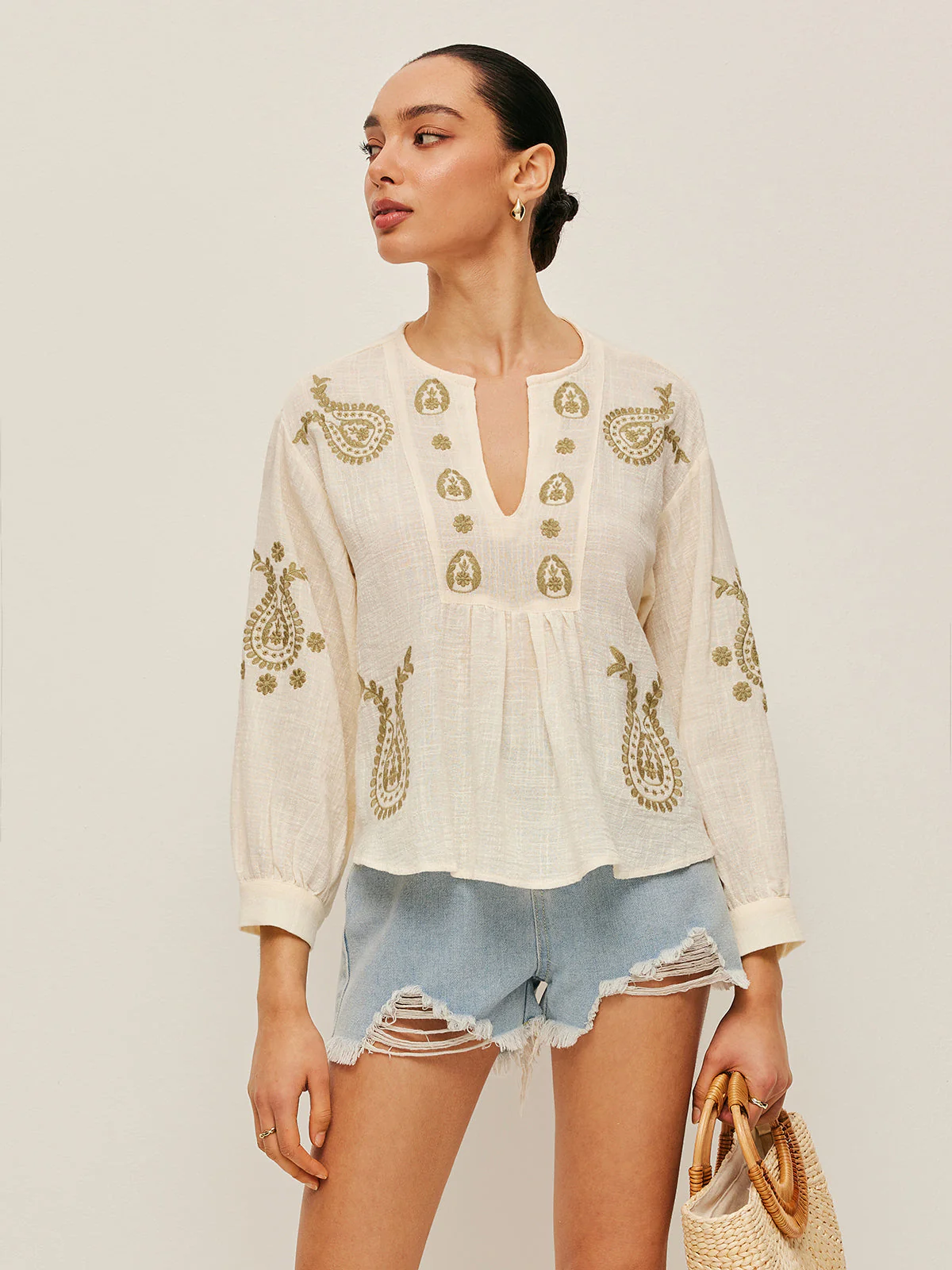 Heidi-Mode | Boho Gestickte Bluse - Image 2