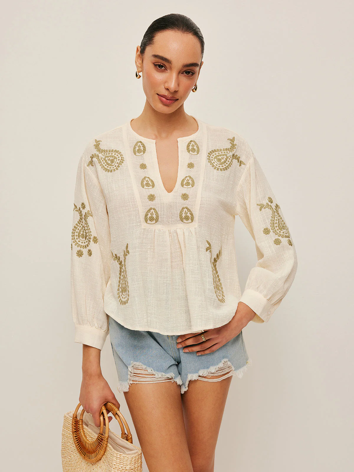 Heidi-Mode | Boho Gestickte Bluse - Image 4