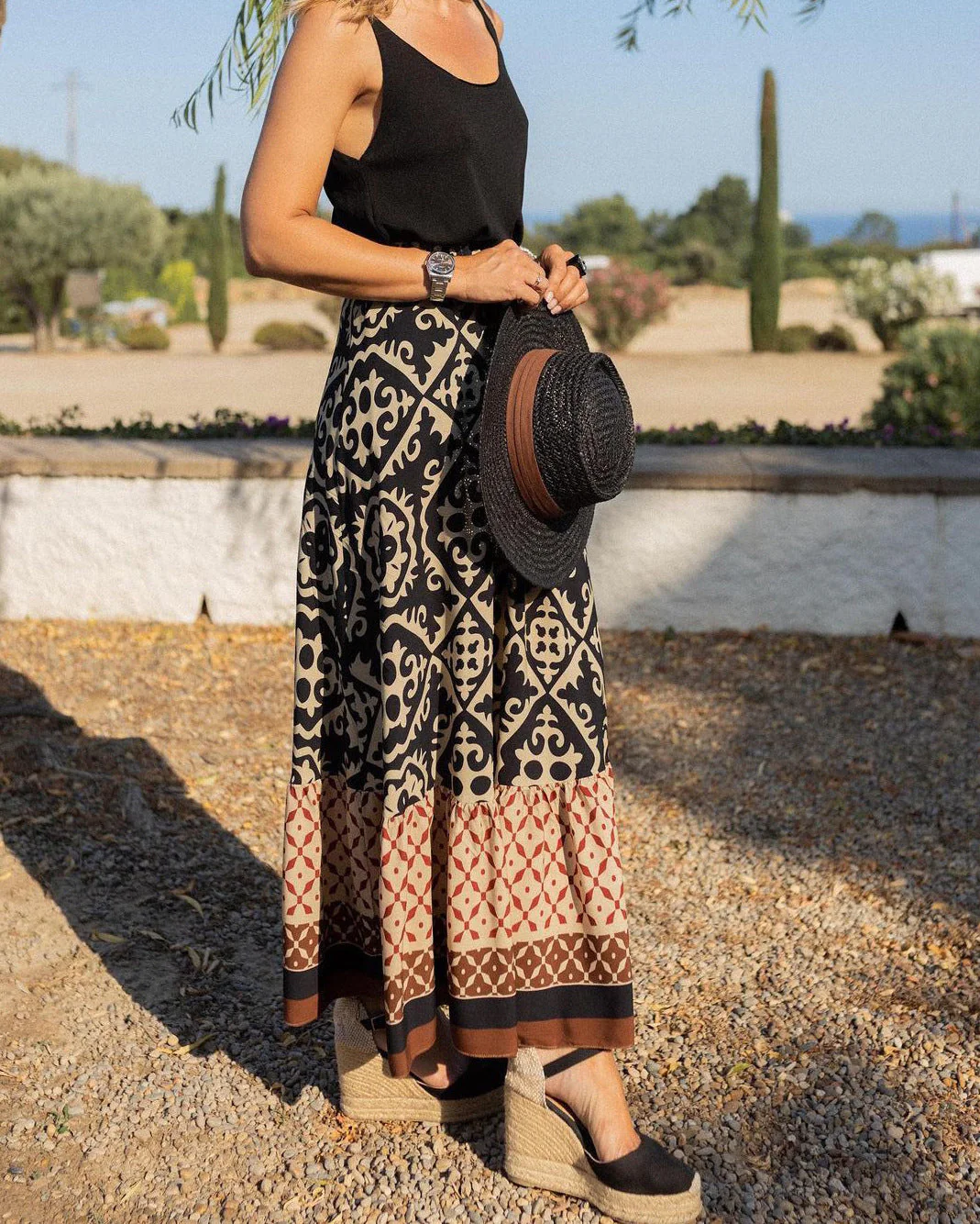 Heidi-Mode | Boho Lange Rock mit Print - Image 5