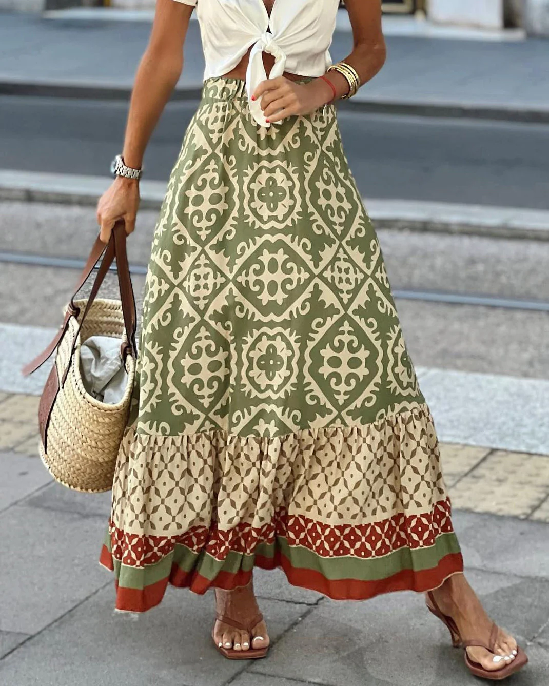 Heidi-Mode | Boho Lange Rock mit Print - Image 6