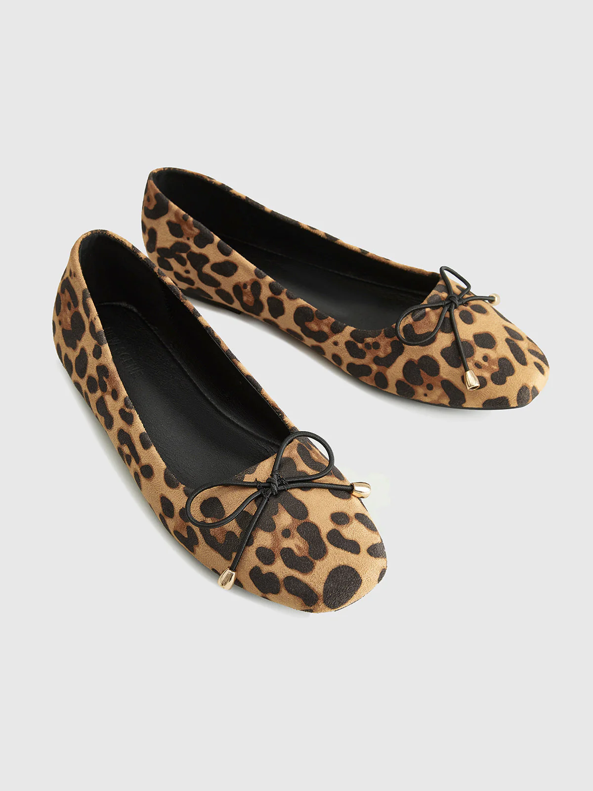 Heidi-Mode | Bow Decor Leopard Print Ballerinas - Image 2