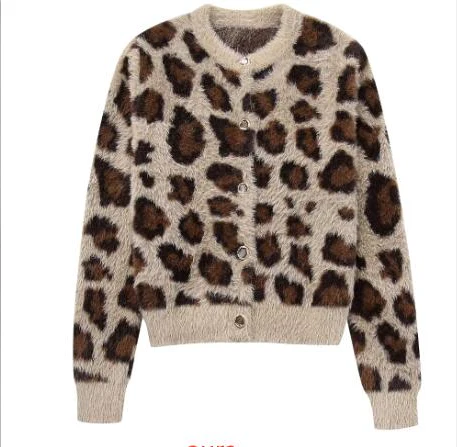 Heidi-Mode | Braun Leopard Strickjacke - Image 3