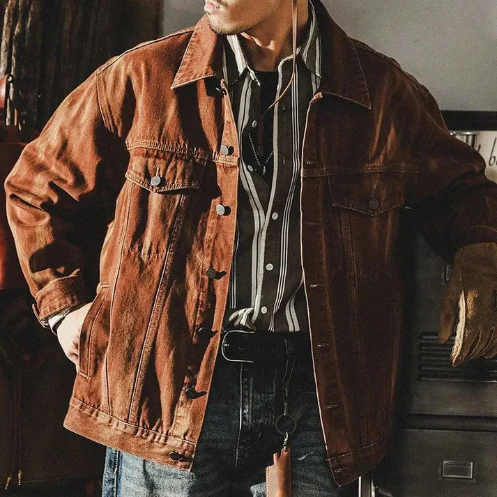 Heidi-Mode | Braune Denim Jacke für Herren - Image 3