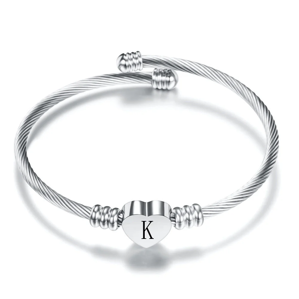 Heidi-Mode | Buchstaben Edelstahl Armreif - Image 11