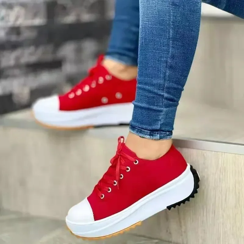 Heidi-Mode | Canvas Sneakers Lässige Schnürschuhe - Image 9