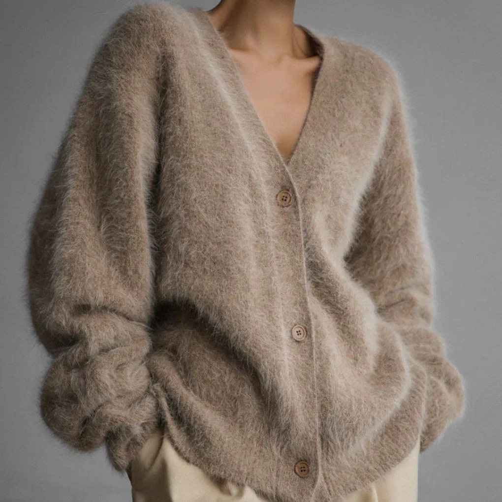 Heidi-Mode | Cardigan - Damen Herbst Luxuriöser Kaschmir Strick Cardigan