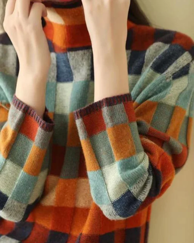 Heidi-Mode | Kaschmere Luxe Patchwork Rollkragenpullover - Image 4