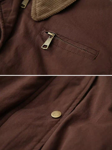 Heidi-Mode | Casual Bomberjacke Cord Kragen Reißverschluss Oberbekleidung - Image 4