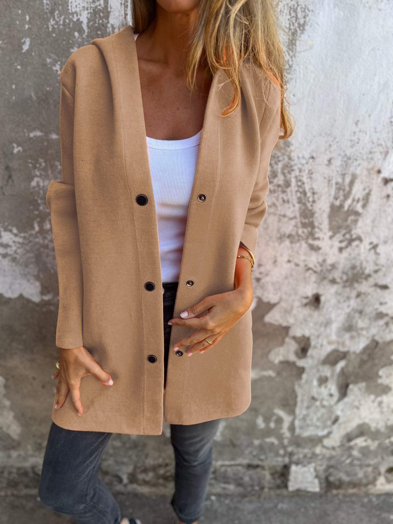 Heidi-Mode | Lässige Einreiher Blazer mit Kapuze - Image 11