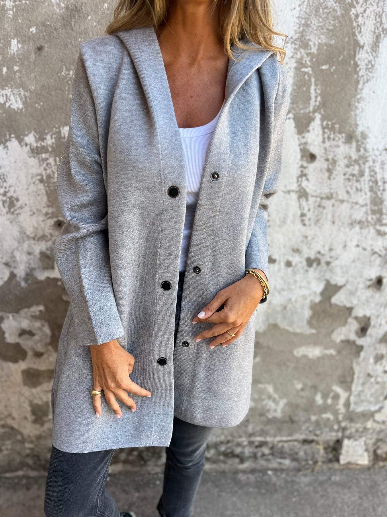 Heidi-Mode | Lässige Einreiher Blazer mit Kapuze - Image 2