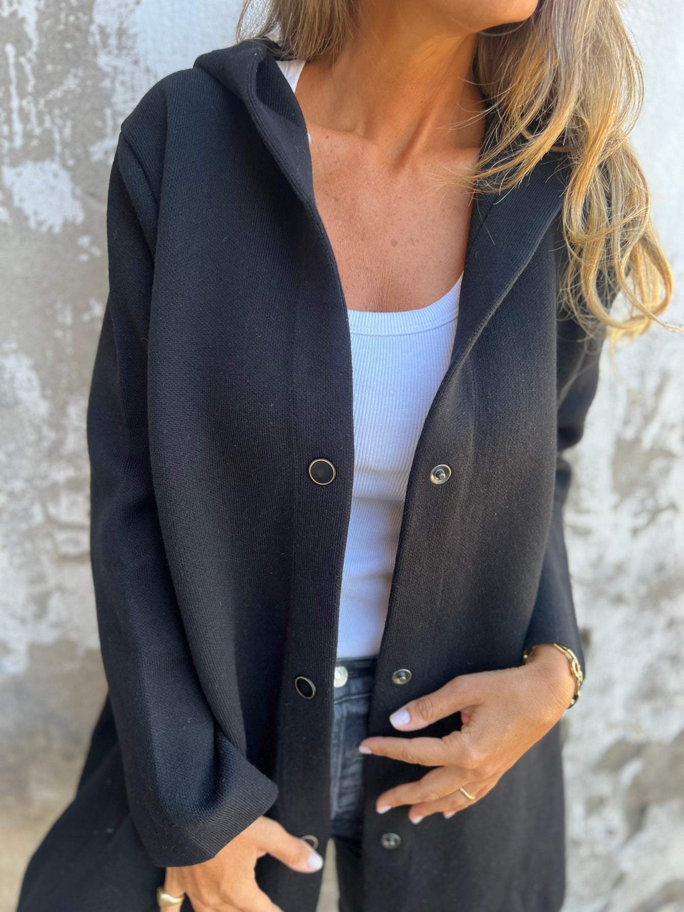 Heidi-Mode | Lässige Einreiher Blazer mit Kapuze - Image 3