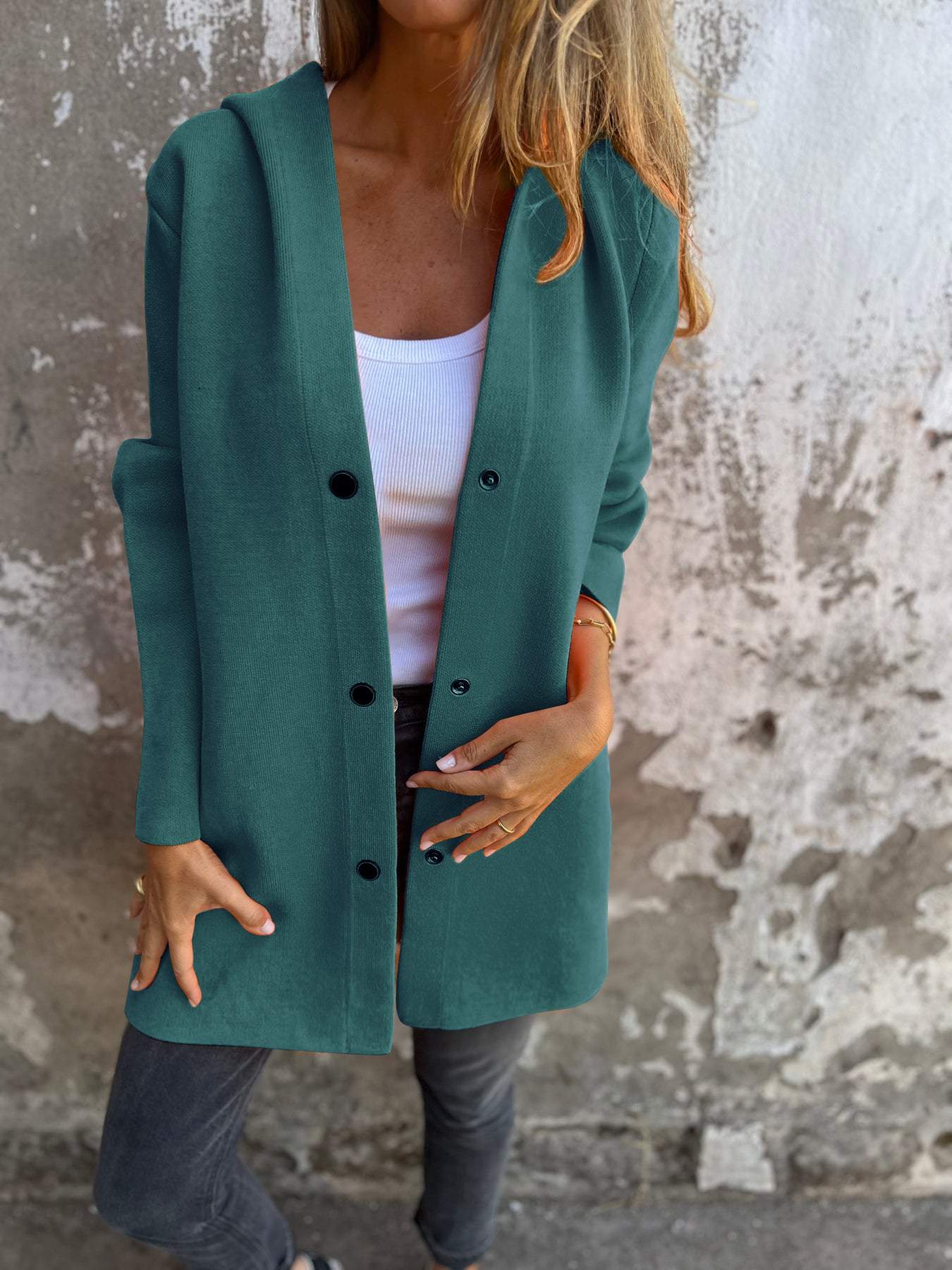 Heidi-Mode | Lässige Einreiher Blazer mit Kapuze - Image 7
