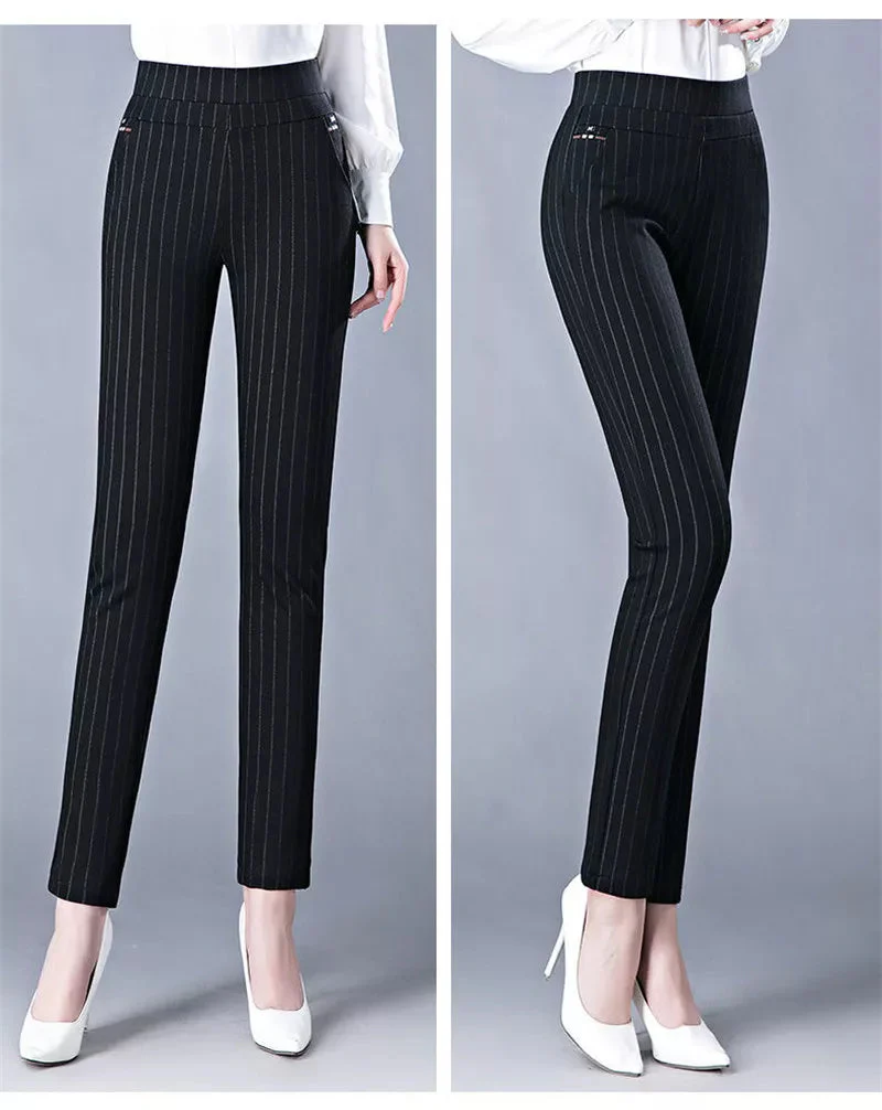 Heidi-Mode | Casual Hose Elegante Damen-Hose mit Hohem Bund und Streifen - Image 3
