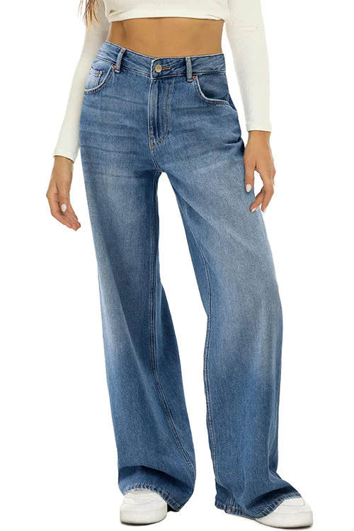 Heidi-Mode | Rosiedress Lässige Weite Beinhosen Aus Zerrissenem Denim - Image 3