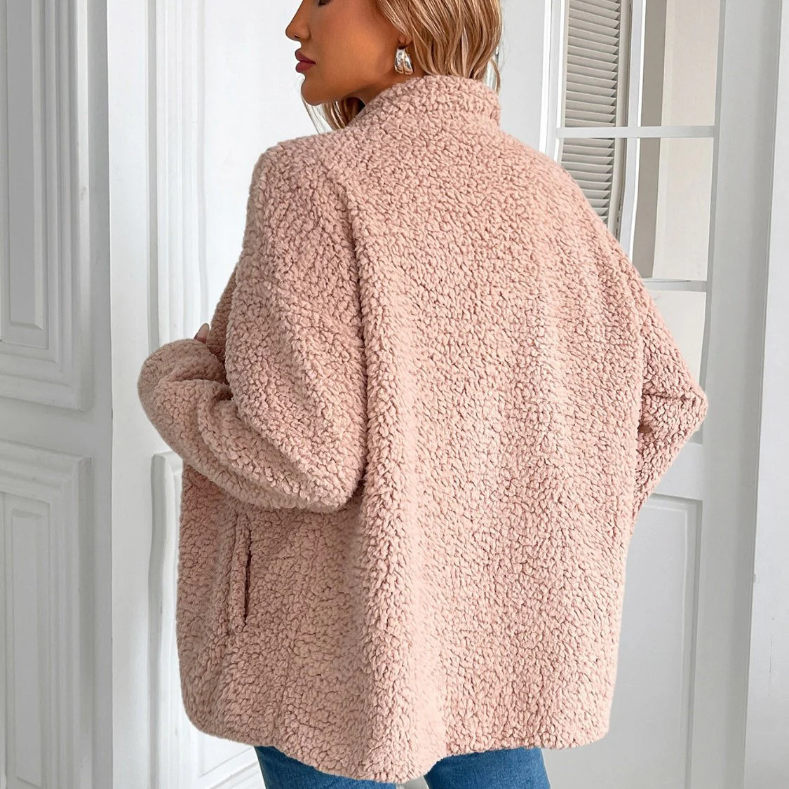 Heidi-Mode | Lässige Winter Zip-Up Fuzzy Jacke für Damen