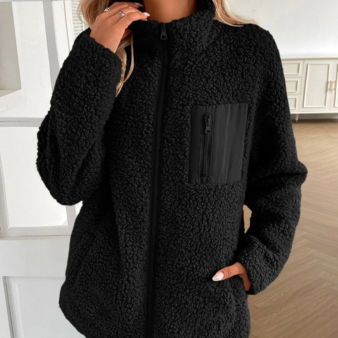 Heidi-Mode | Lässige Winter Zip-Up Fuzzy Jacke für Damen - Image 9