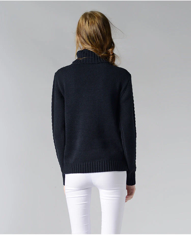 Heidi-Mode | Damen Rollkragenpullover mit Langen Ärmeln und Kabelstrick - Image 10