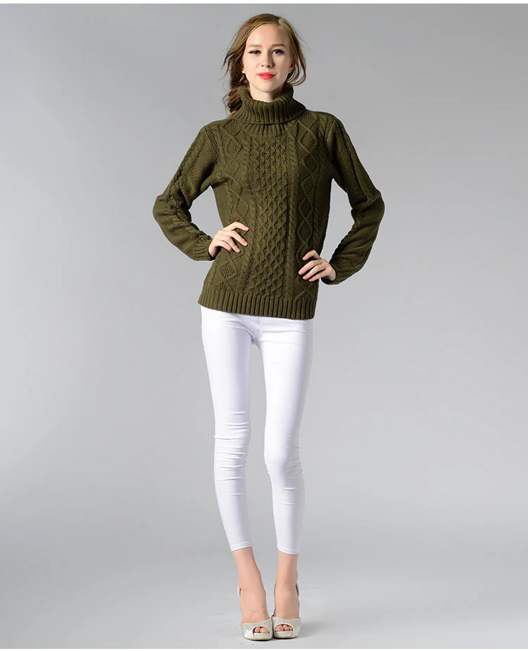 Heidi-Mode | Damen Rollkragenpullover mit Langen Ärmeln und Kabelstrick - Image 12