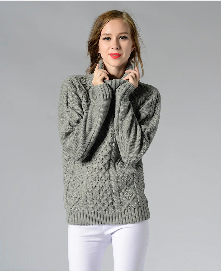 Heidi-Mode | Damen Rollkragenpullover mit Langen Ärmeln und Kabelstrick - Image 17