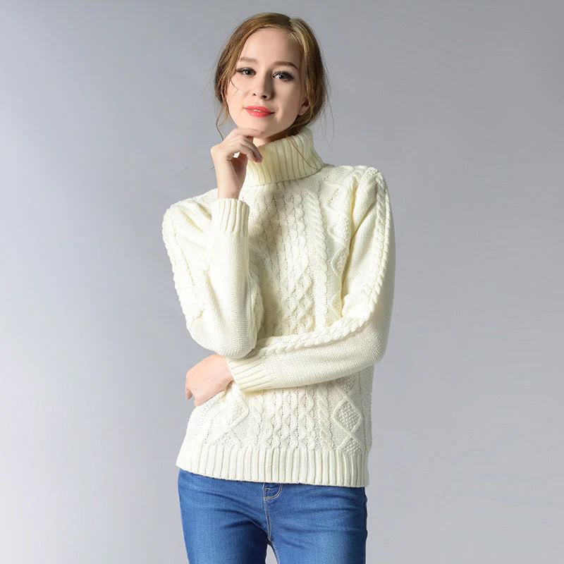 Heidi-Mode | Damen Rollkragenpullover mit Langen Ärmeln und Kabelstrick - Image 19