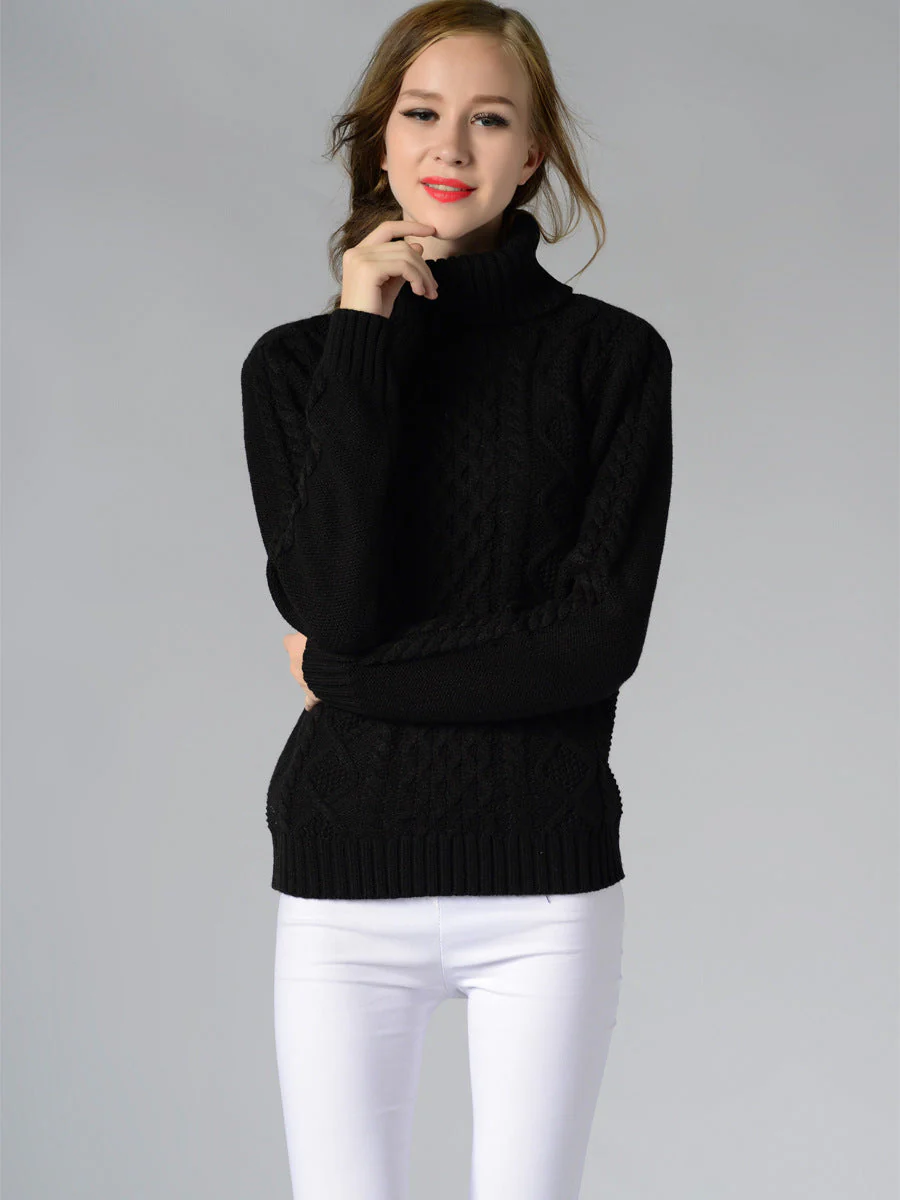 Heidi-Mode | Damen Rollkragenpullover mit Langen Ärmeln und Kabelstrick - Image 20